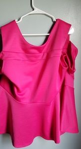 Bright pink peplum shirt